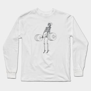 Funny Skeleton Weightlifting Workout Gifts Long Sleeve T-Shirt